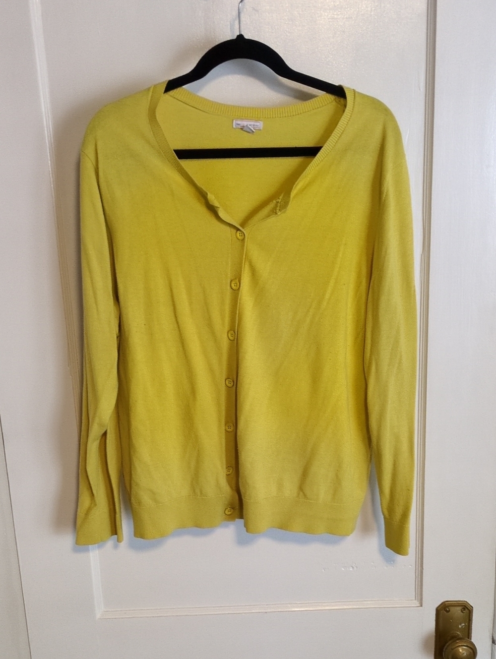 Gap Silk Yellow Button-Front Cardigan